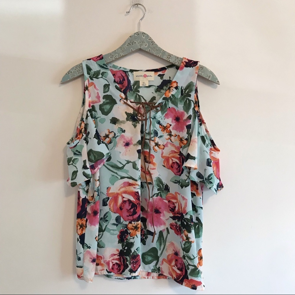 Wishful Park | Floral Cold Shoulder Top